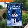 2D Flat - 2D Flat Printing Garden Flag 1pc, Winter Snowman Cozy Scene Durable Single-Sided Print Yard Flag, Garden & Home Holiday Decoration, 29.97X44