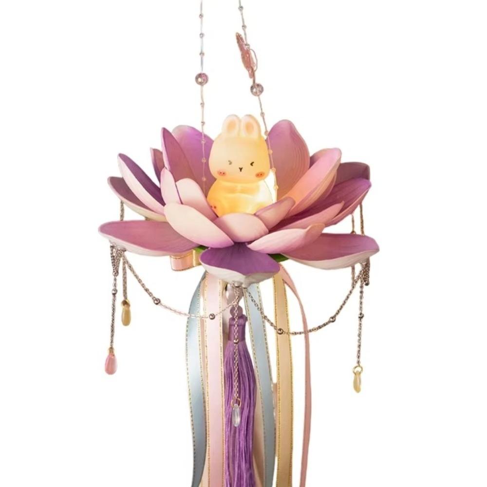 DIY Rabbit Lotus Lantern Material Package Mid-Autumn Festival Lantern  Festive Atmosphere