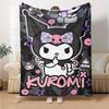 1pc Sanrio Kuromi4 Blanket, Gift, for Men and Women, Soft Blanket, Good for Sofa Bed Couch Travel, Lightweight Flannel Blanket