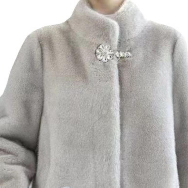 New imitation mink velvet fur coat women's short coat fashion temperament stand-up collar autumn and winter mother
