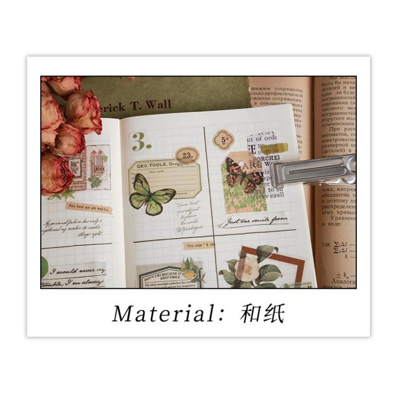 Vintage Butterfly Floral Washi Paper Stickers For Hand Account Scrapbooking Decoration