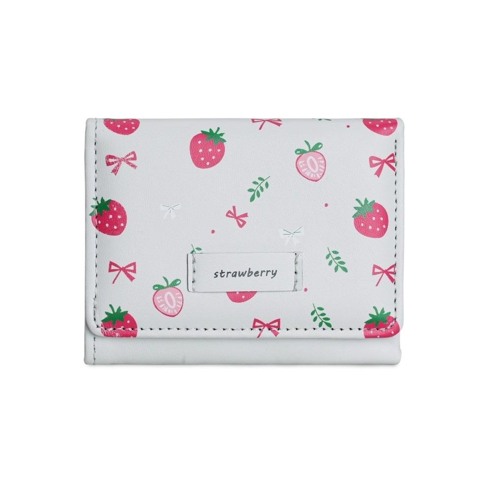 Bow PU Leather Wallet Printing Card Holder Fashion Tri-fold Wallet  Daily