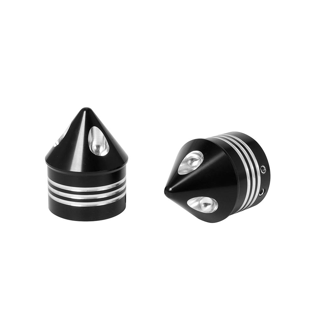 2x Motorcycle Front Axle Nut Covers Caps Aluminum Black/Chrome For Harley Sportster Touring Softail Dyna VRSC Fat Bob Wide Glide