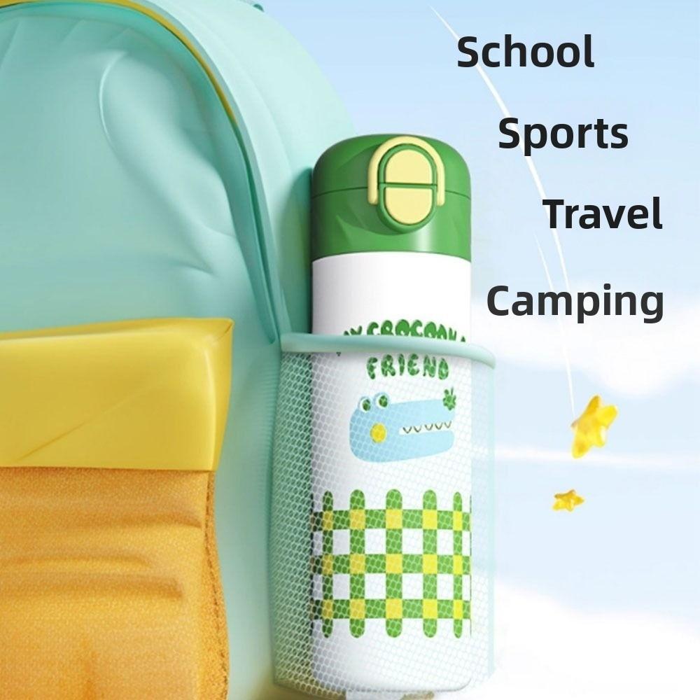 460ml Cartoon Insulation Cup With Straw Thermos Water Bottle Portable Vacuum Flask  Children
