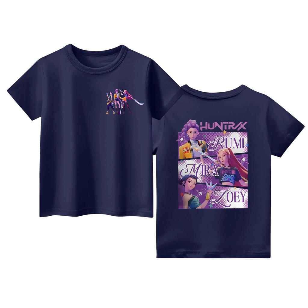 Camiseta de Moda Infantil Casual de Manga Corta con Estampado y Cuello Redondo