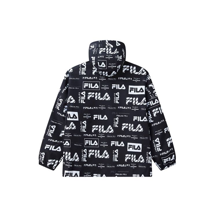 Fila Logo Full Print Hooded Loose Jacket Men Jacket Black F11M934708F-PT