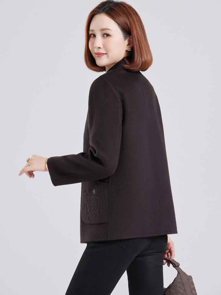 Petite Wool Coat for Women: Autumn/Winter Fashion, Middle-Aged & Elderly, Short Double-Sided Cashmere