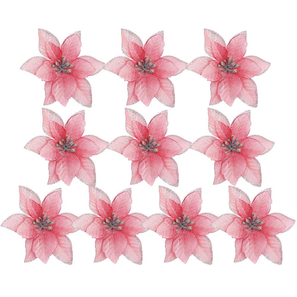 50/10 STÜCKE Glitzer Weihnachtsblumen Künstliche Poinsettia Kunstblume DIY Kranz Weihnachtsbaumschmuck Hochzeitsfeier Heimdekoration