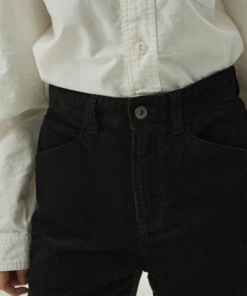 MAGOODGAN Chera 4805 Corduroy Black Bell-Bottom Pants
