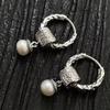 VENTFILLE 925 Sterling Silver Earrings For Women Trendy Simple Retro Flower Earring Jewelry Prevent Allergy Party Accessories