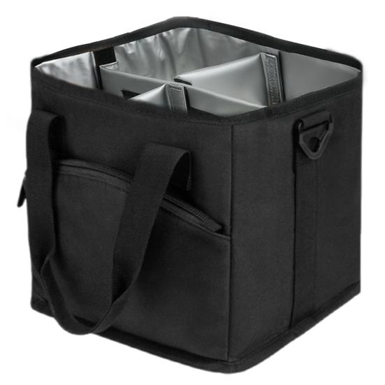 

Drink Bag 4-Compartment Insulated Beverage Carrier Foldable with Adjustable Comfortable Shoulder Strap for Travel Hiking Sports чёрный