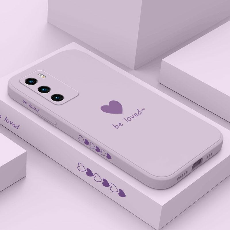 Simple Love Phone Case For Huawei P40 P50 P30 P20 Pro Lite Nova 5t Y7A Mate 40 30 20 Pro Lite Liquid Silicone Cover