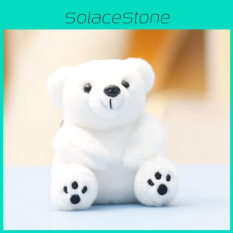 Plush Arctic Bear Backpack Keychain Toy Cute Animal Bag Decorations Pendant