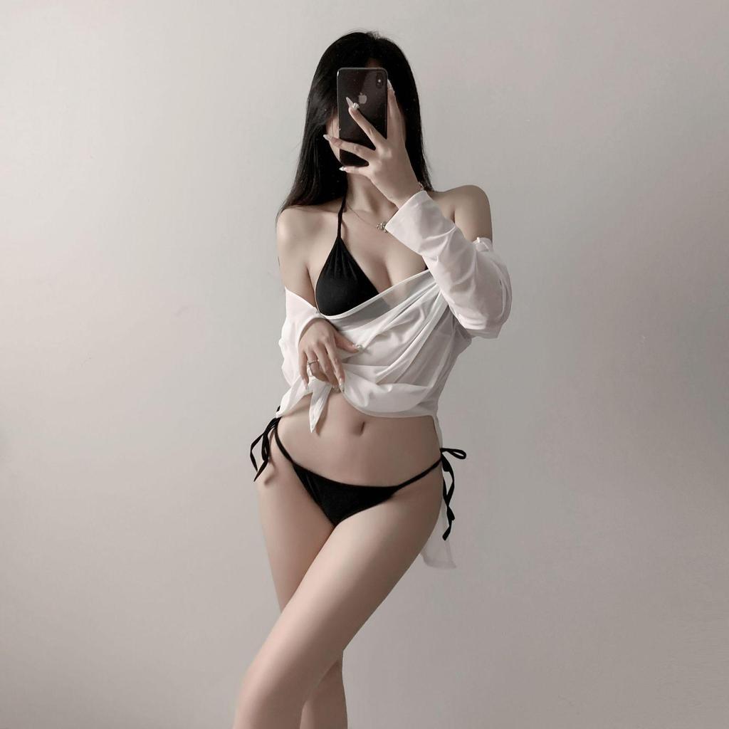 Alluring One-Piece Temptation: Sexy Lingerie & Bikini Cover-Up Combo