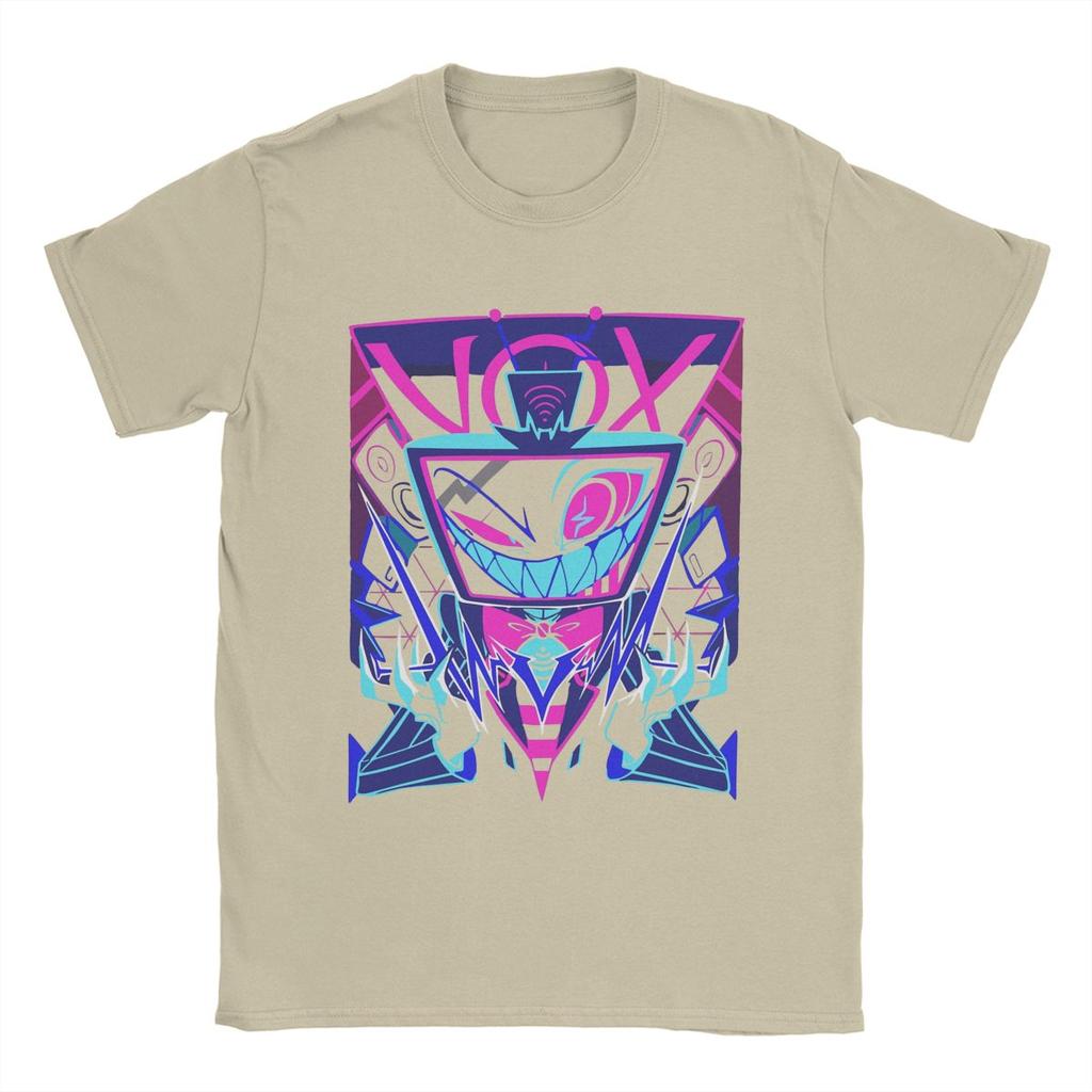 Crazy Vox Hazbins Hoteled T-Shirts Men Crew Neck 100% Cotton T Shirt Short Sleeve Tees Unique Clothes