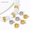 18K Gold Plated Brass Inlaid Zircon Round Pendant Bail Connector,Bailes For Jewelry,DIY Necklace Jewelry Handmade Crafts