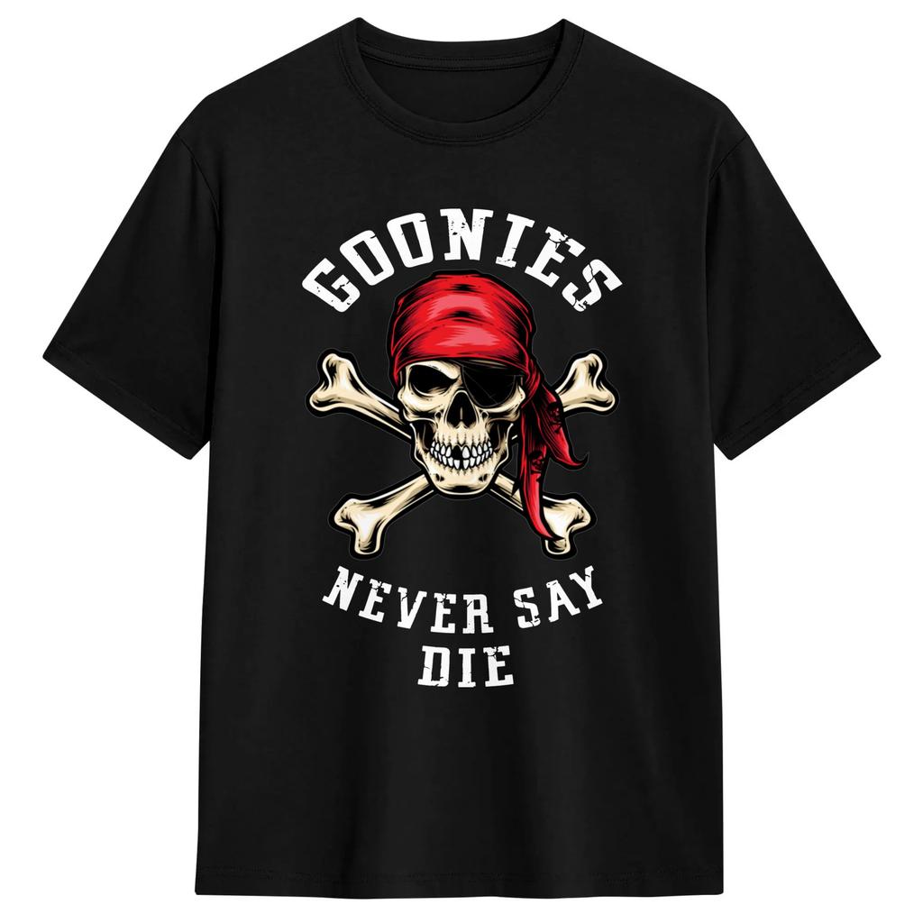 The Goonies Logo and Characters T-Shirts Men Women  Vintage 100% Cotton Tees Crew Neck Short Sleeve T Shirt Big Size Tops