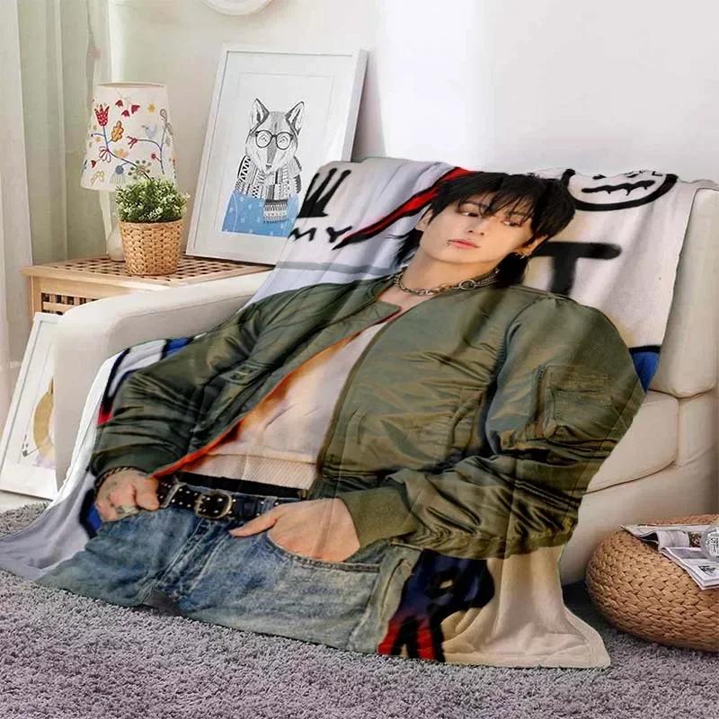 3DMale celebrity J-Jung Kook τυπωμένη κουβέρτα καναπέ σαλονιού κουβέρτα κρεβατοκάμαρας διακόσμηση κουβέρτα φανέλα απαλή ζεστασιά προσαρμόσιμη