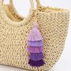Colorful Tassels Keychains Bohemian Tassels Bag Decorations Charm Car Keyrings Holder for Womens Handbags Pendant Charm
