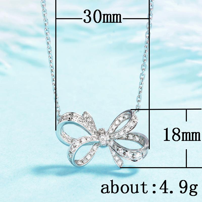 CAOSHI Exquisite Bowknot Shape Pendant Women's Party Necklace Elegant Valentines Gift for Girlfriend Daily Accessories Wholesale