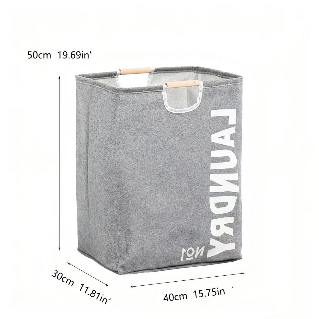 Foldable Cotton & Linen Laundry Basket with Large Capacity for Clothes and Toy Storage - Handheld Bathroom Hamper.