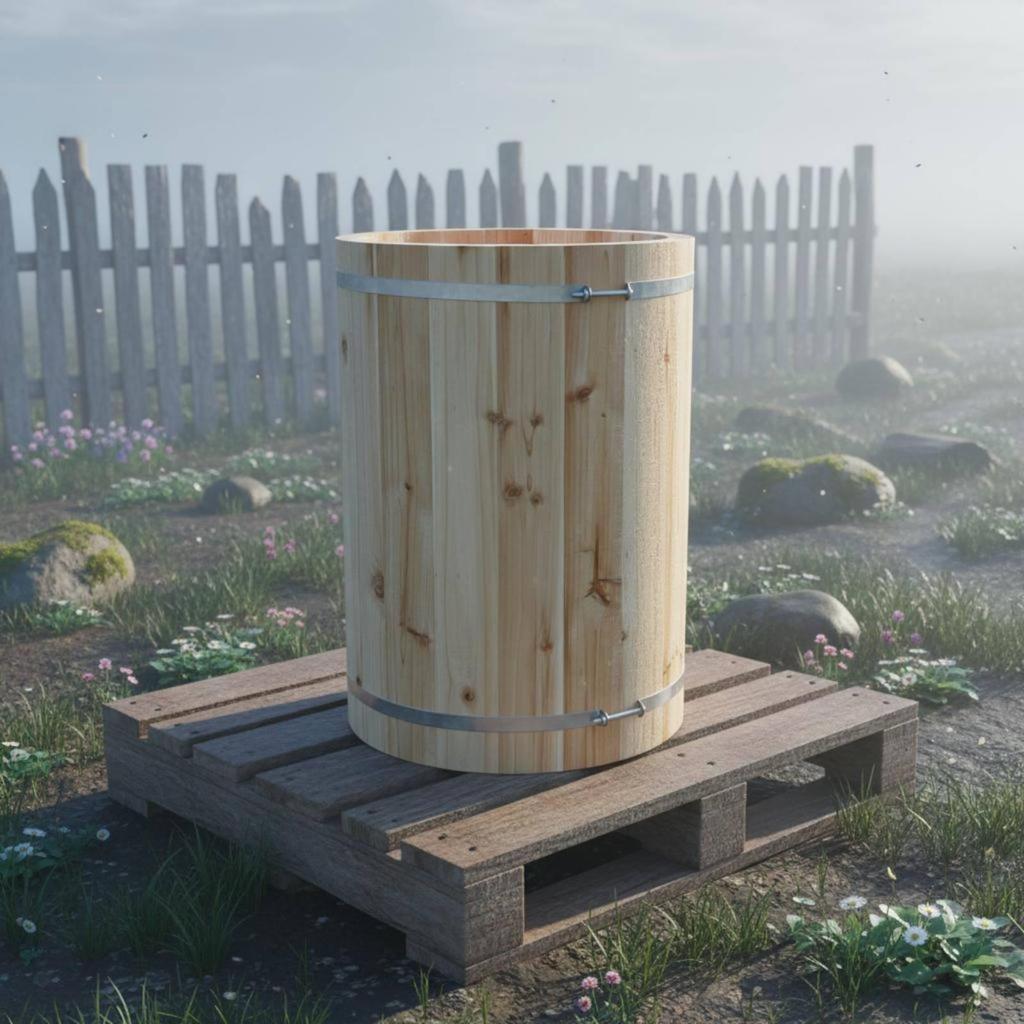 Traditional Round Beehive Handmade Wooden Barrel Fir Wood Bee for Beekeepers,