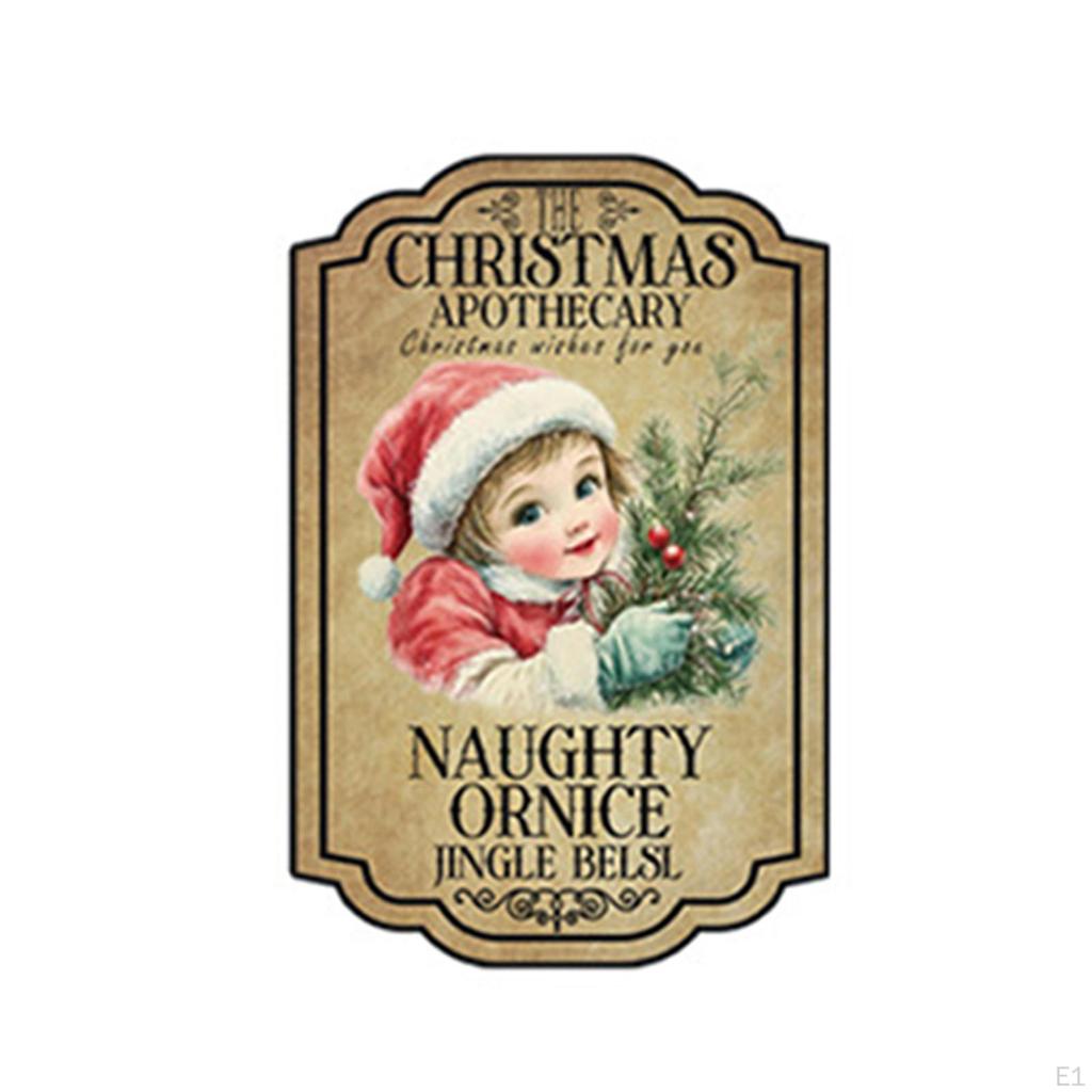 12 Pieces Christmas Wine Bottle Label Stickers Decoration Decal, Portable, Self Adhere