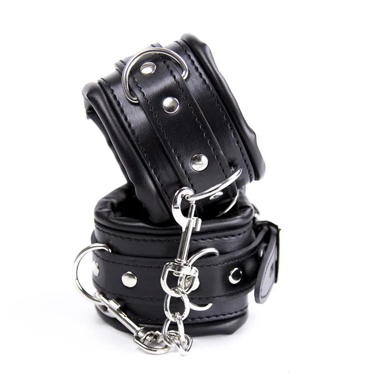 Stainless Steel Adjustable Open Leg Bar Handcuffs Ankle Cuffs Lockable Bondage Set Sex Slave Restraints Dog Collar Sex Toys