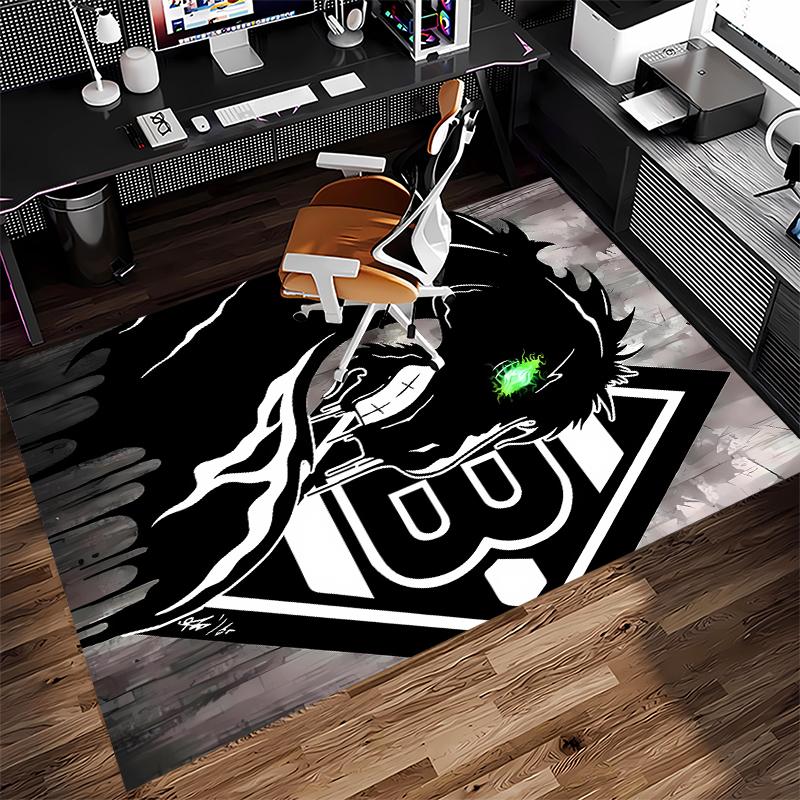 1pc Borussia Monchengladbach Logo Print Area Rug - Soft,Washable Non-Slip Indoor Mat for Office Chairs,Living Room,Home Office Decorative Rug