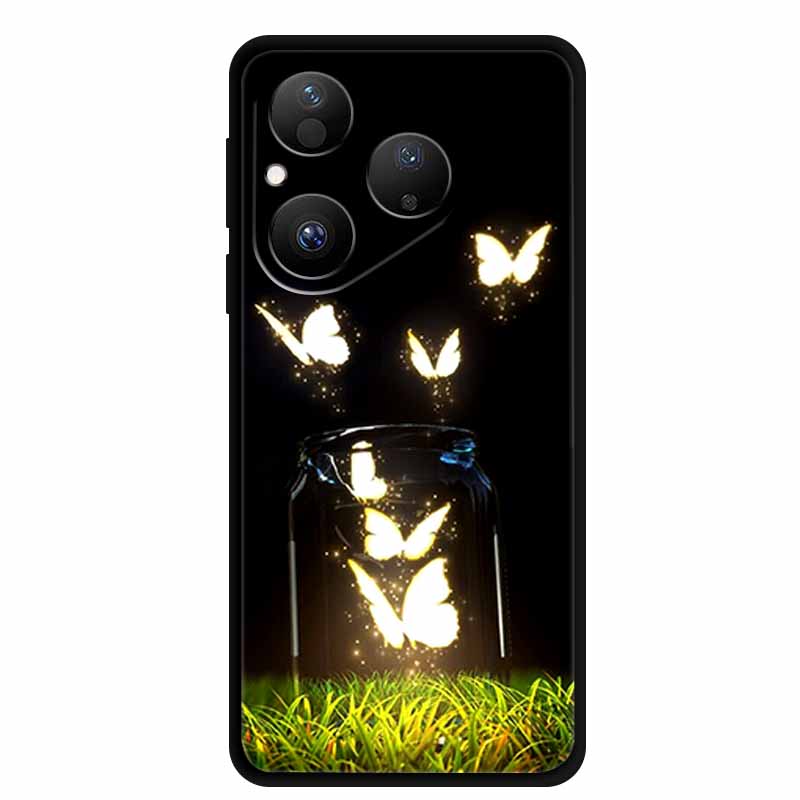 Colorful Case For Huawei Pura 80 Case Cartoon Animal Silicone Black Soft Cover for Huawei Pura 80 Case Protective Bumper Pura80