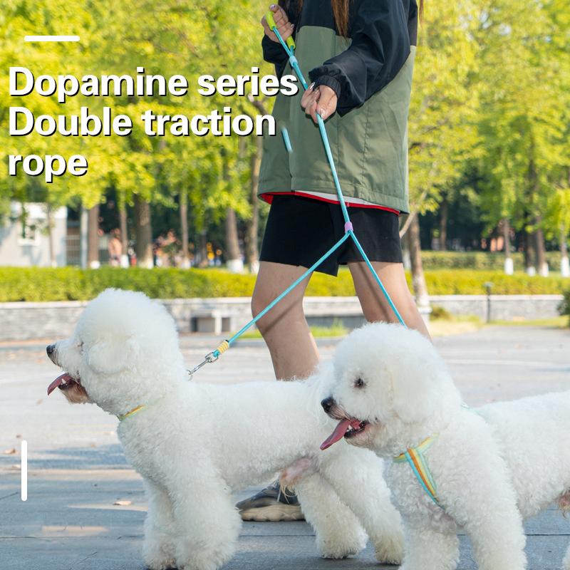 1/2 ks Lehké vodítko pro psa s dvojitou rukojetí Vodítko proti ztrátě psa Potřeby pro domácí mazlíčky Dvojité trakční lano pro domácí mazlíčky