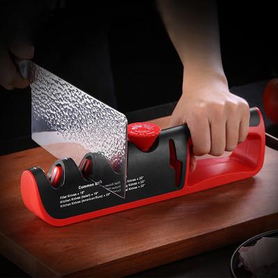 1 Stück Schwarz/Rot Edelstahl Küche Facilitative Sharpener Werkzeug Winkel Einstellbar Fünf In Einem Messer Sharpener Professionelle