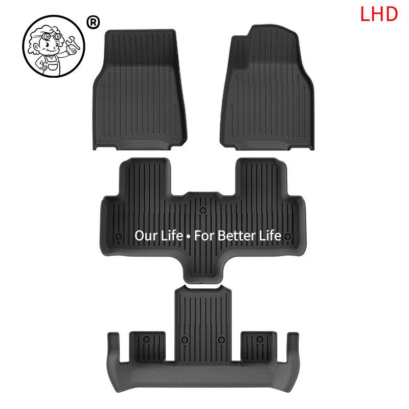 Floor Mats for Tesla Model YL Y L 2026 2027 All Weather Front Rear Cargo Liner Second Row Seat Back Pad Trunk Mat Accessories