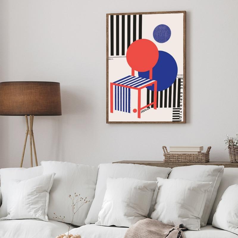 Modernist Bauhaus Geometric Canvas Vintage Posters Sticky Vintage Room Home Bar Cafe Decor Kawaii Room Decor