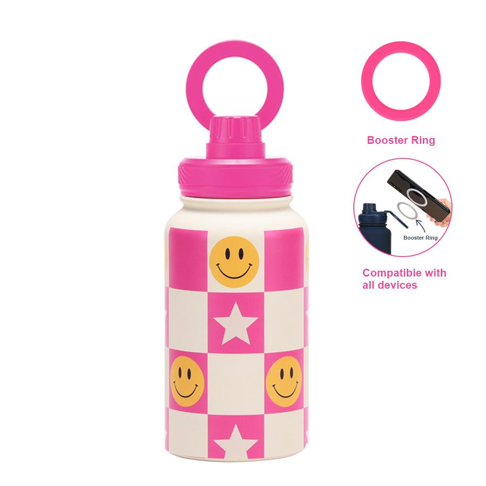 650Ml Large Mouth Thermos Cup Stainless Steel Sports Water Cup Mobile Phone Magnetic Suction Bracket With Printed Water Cup