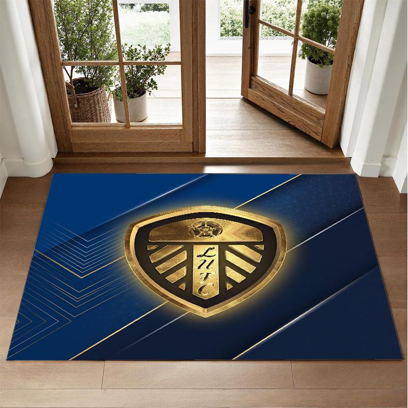 Leeds United Design Crystal Velvet Rug Soft Decorative Mat for Bedroom Entrance
