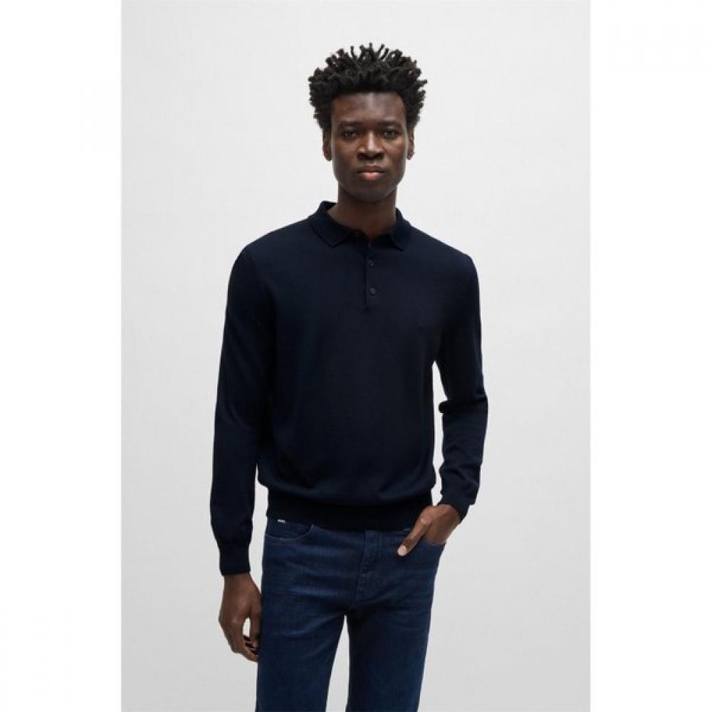 

Boss Regular Fit Virgin Wool Knit Polo Dark Blue S