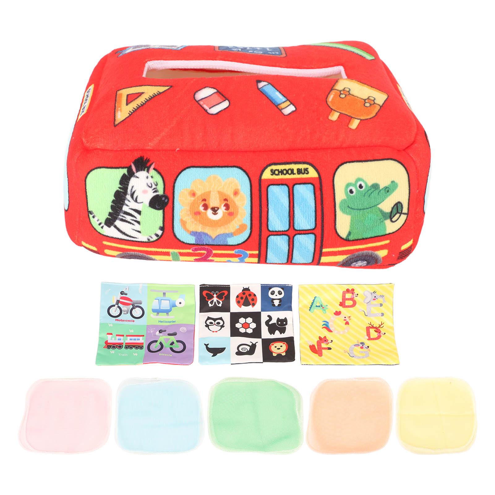 

Детская игрушка-коробка для салфеток Мягкий хлопок Высокая эластичность Упражнение для пальцев Сенсорная коробка для салфеток для образовательных целей