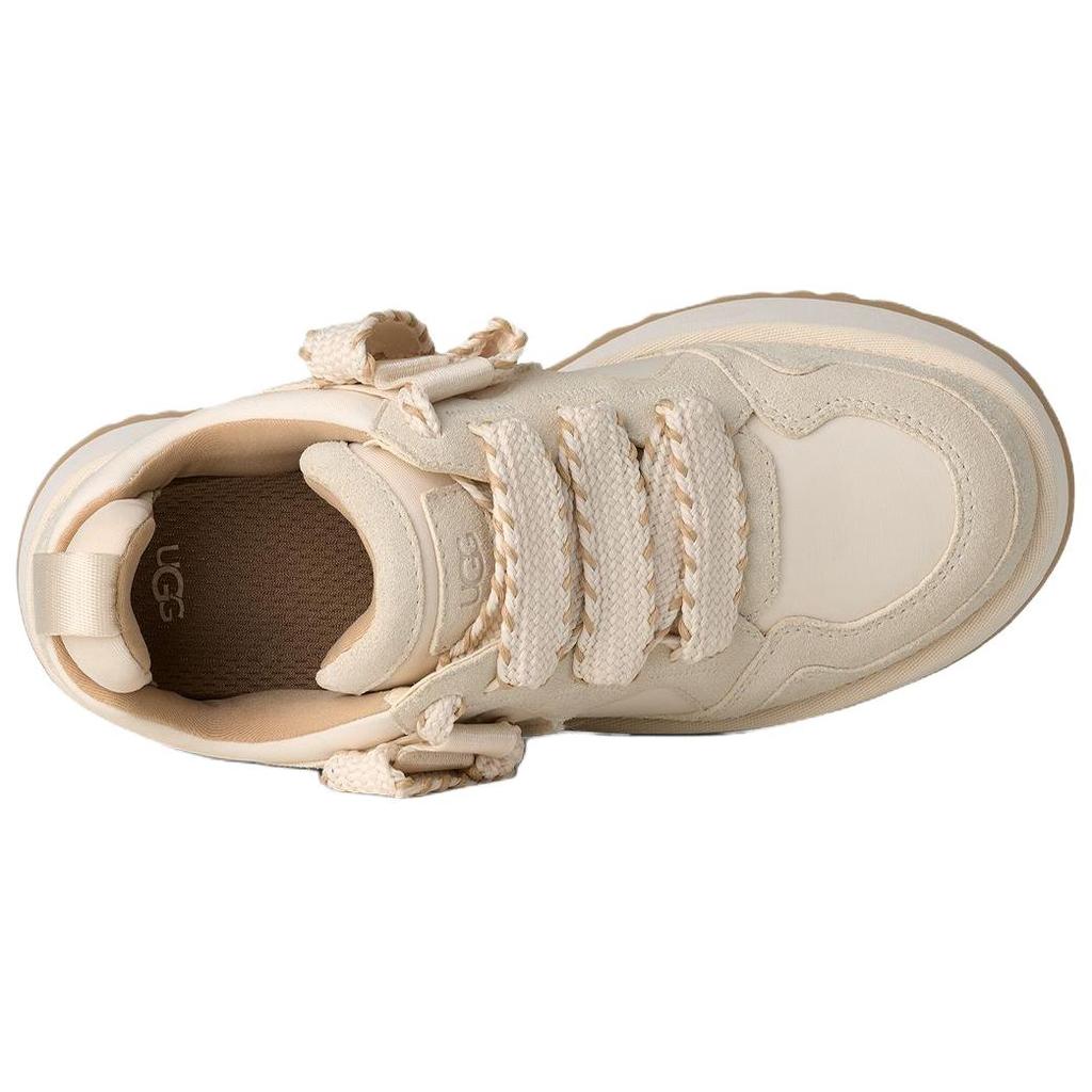 UGG Astromel Mel Leather Round Toe Lace-Up Low-Top Casual Shoes Women Sneaker White 1171541-JSM
