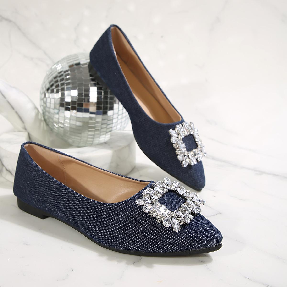 

Повседневные туфли на плоской подошве, туфли с металлической пряжкой, женские туфли с одной педалью весна-осень 2024 г. 43