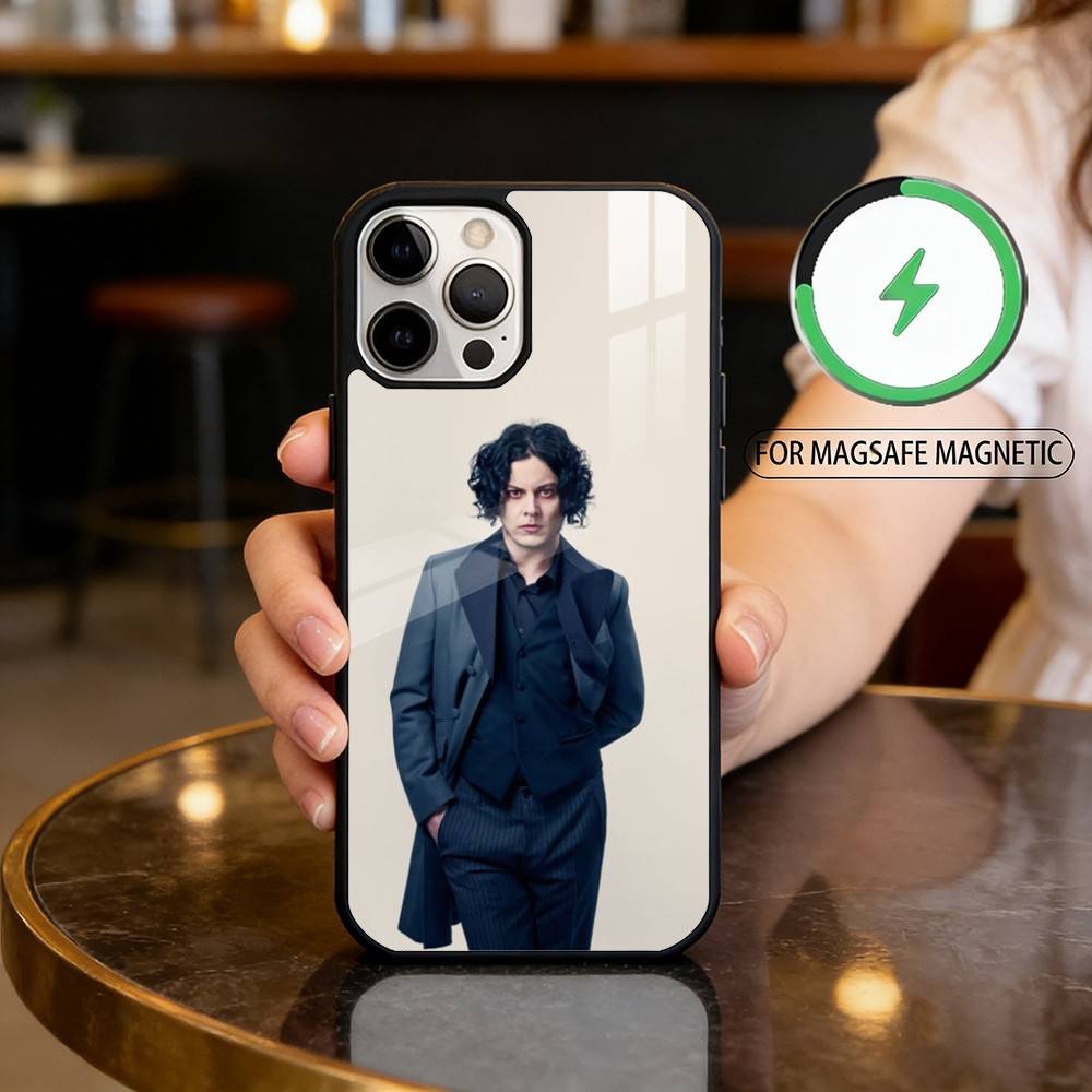 Singer J-Jack W-White Phone Case For iPhone17,16,15,14,13,12,11 Plus,Pro Max Magnetic For Magsafe Wireless Charging
