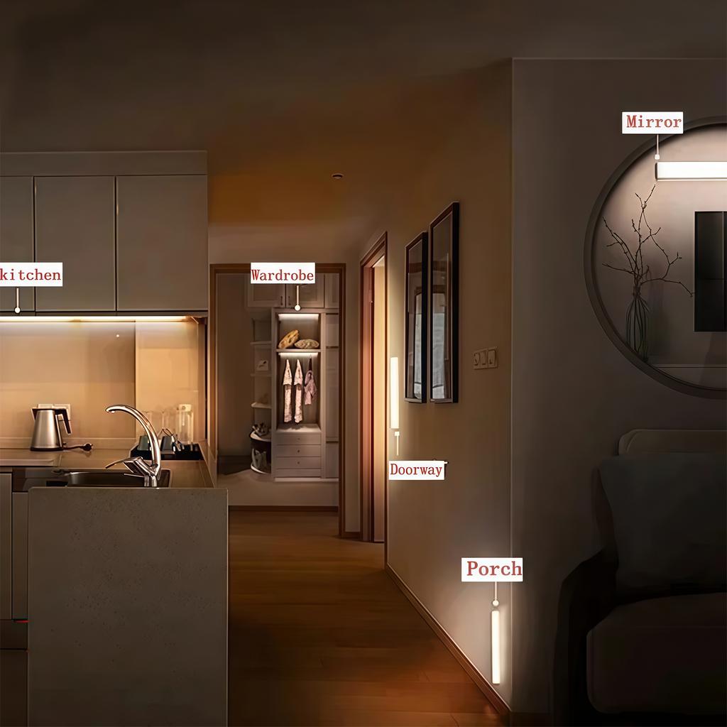 LED Motion Sensor Light Strip, Rechargeable Magnetic Light, Cabinet Light, Wardrobe Light, Wine Cabinet, Shoe Cabinet Motion Sen