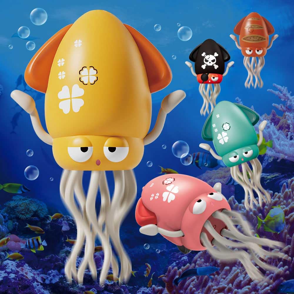 [First time in Japan] Dancing Squid Toy, Moving Electric Toy, Dancing Octopus, LED Lights & Music, Kids  Robot with Obstacle Avoidance Sensor,