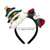 Shiny Sequin Christmas Headband Bright Red Forest Green Xmas Tree Headpiece Plush Decor Elastic Band Santa Hat Hairband