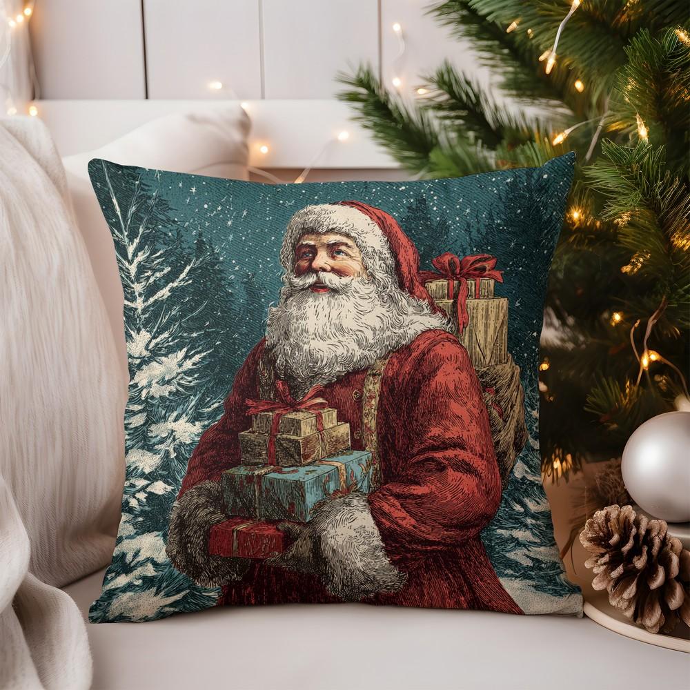 Home Decor Snowy Christmas Tree Pillow for Holiday Decor Pattern Cushion Cover Suitable for Sofa Bedroom Car Pillow Cover