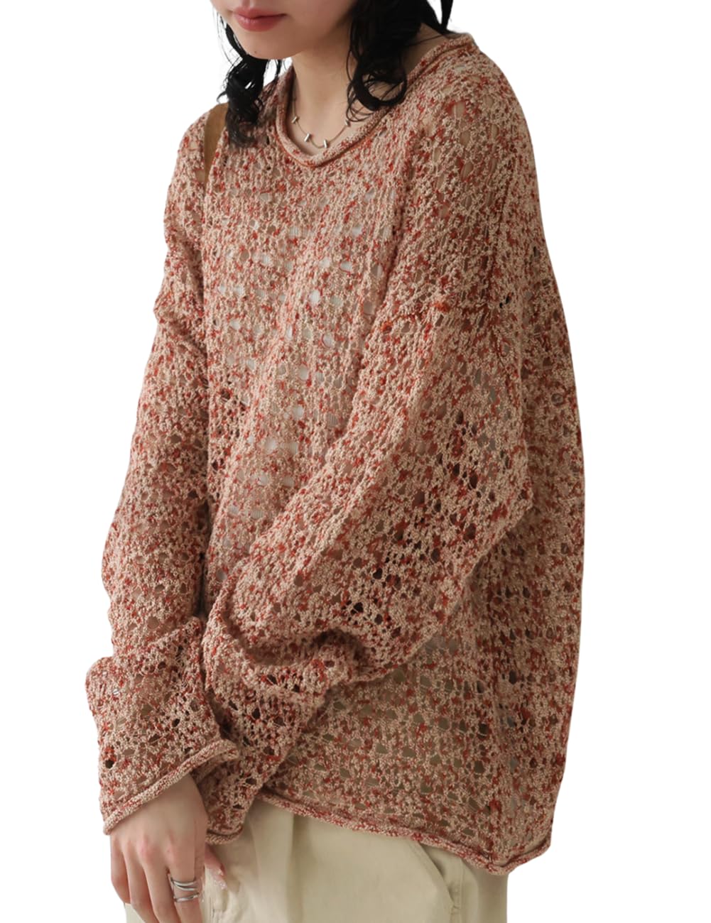 

antiqua Сетчатый трикотажный топ размера one size оранжевого цвета, EP-00196, 17,