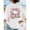 Womens Tshirt 2026 New Sanrio Womens Simple Modern Style Comfortable and Soft Summer Womens Round Neck Y2K Casual Tshirt
