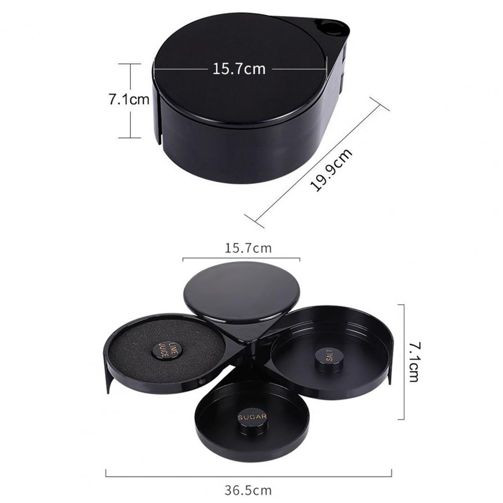 Bar Glass Crusher with Triple-divided Design Margarita Salt Rimmer with 3-ply Tumbler Cocktail for Glass for Margaritas