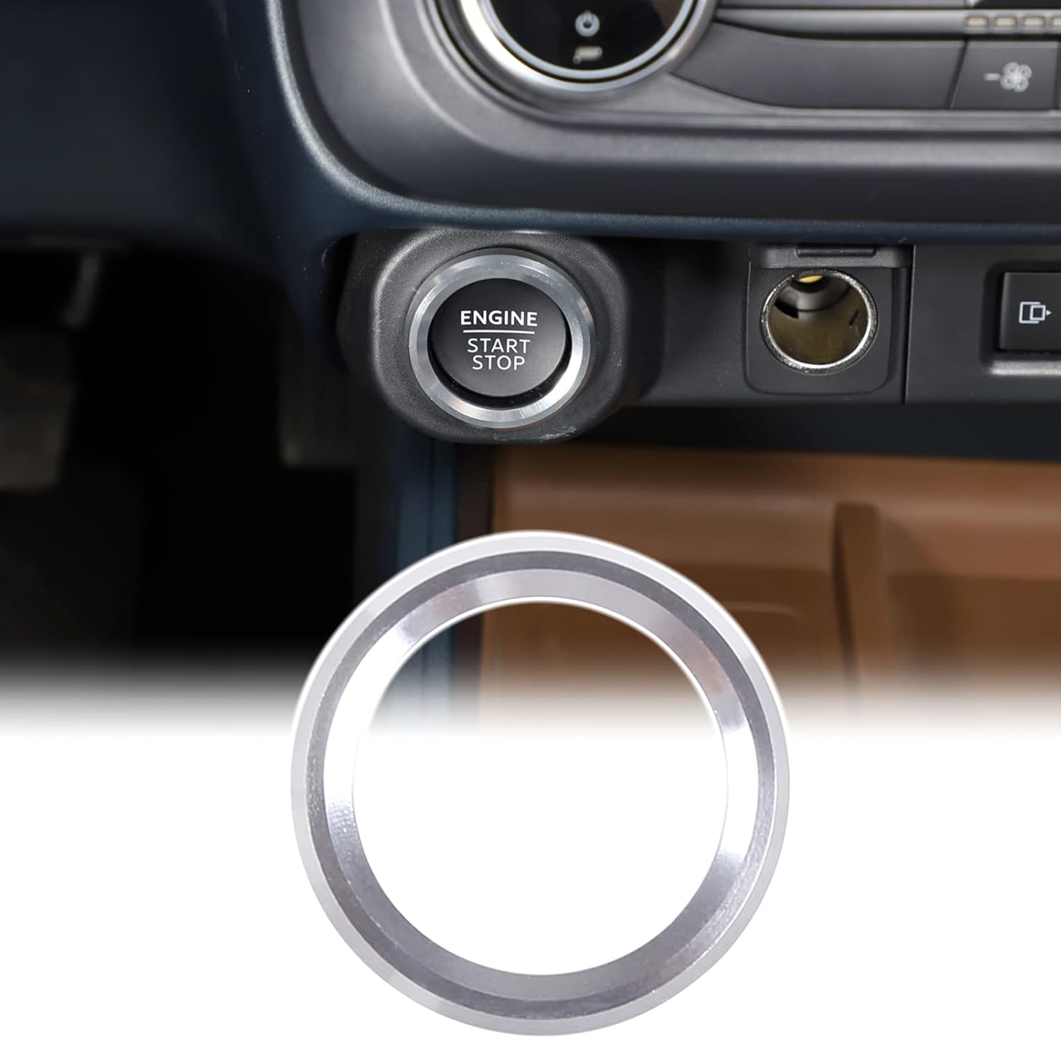 

Aunginsy Car Engine Start Stop Decoration Ring Cover Compatible with Ford Maverick 2022-2024 Aluminum Alloy Push to Start Button Trim Cover Key