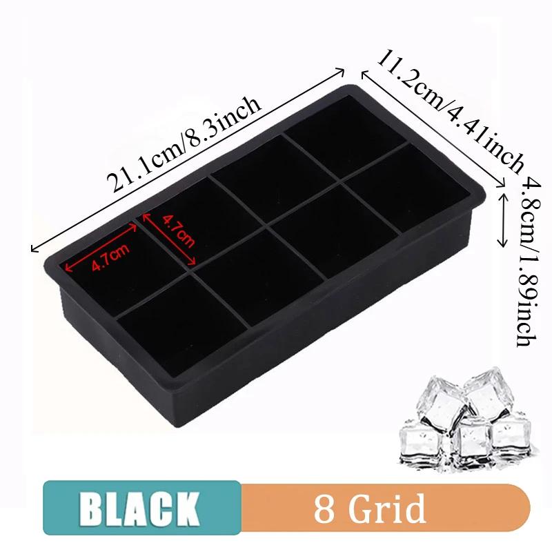 4/6/8/15Grids Silicone Ice Cube Molds Ice Molds Reusable Whiskey Ice Cube Molds Cocktail Freezer DIY Homemade Barware